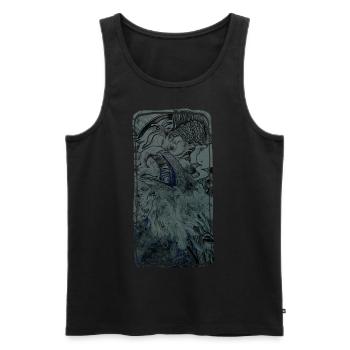 Raven - Men's Premium Organic Tank Top - black - Front - AI Model Male 178 light (178cm)