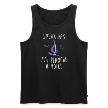 J'peux pas j'ai planche à voile - Débardeur bio Premium Homme - noir - Devant - Michal (187cm)