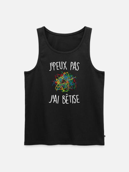 J'peux pas j'ai bêtise - Débardeur bio Premium Homme - noir