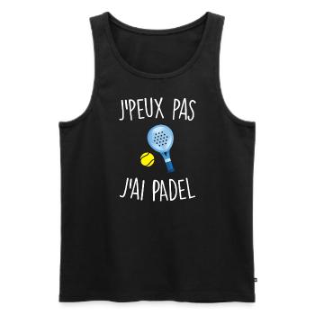 J'peux pas j'ai padel - Débardeur bio Premium Homme - noir - Devant - Michal (187cm)