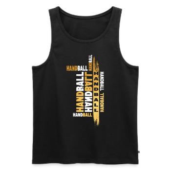 Handball Gold Handball Player Grunge Splash Art Sports - Débardeur bio Premium Homme - noir - Devant - Michal (187cm)