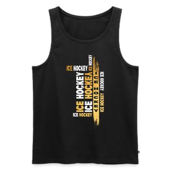 Ice Hockey Ice Hockey Gold Sport Player Fan Team - Men's Premium Organic Tank Top - black - Front - Michal (187cm)