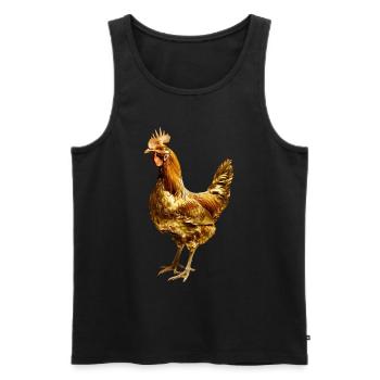 Huhn - Männer Premium Bio Tank Top - Schwarz - Vorne - Michal (187cm)