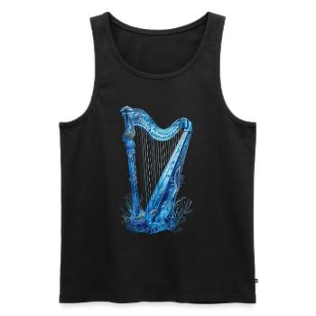 Fisch Harfe - Männer Premium Bio Tank Top - Schwarz - Vorne - Michal (187cm)