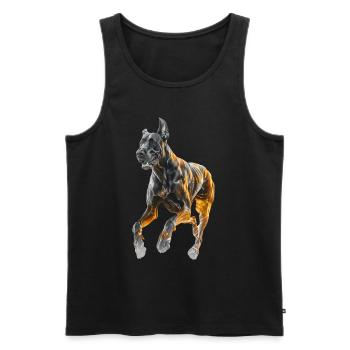 Deutsche Dogge - Männer Premium Bio Tank Top - Schwarz - Vorne - Michal (187cm)