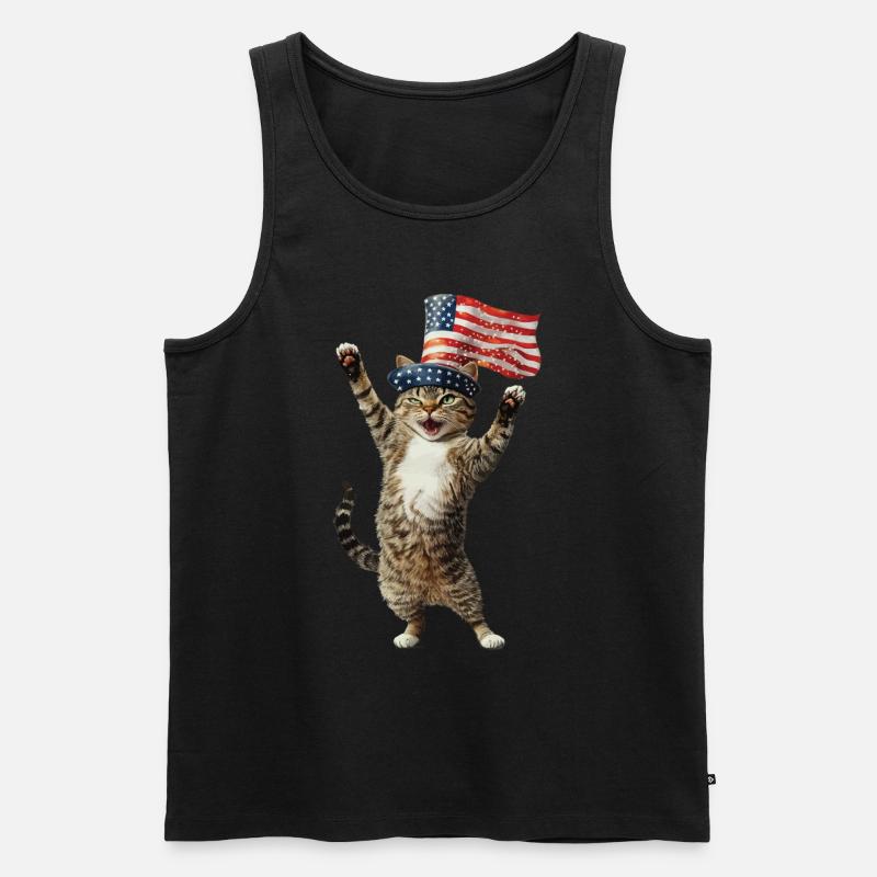 Katze - Männer Premium Bio Tank Top - Schwarz