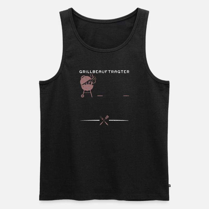 Grillbeauftragter - BBQ - Männer Premium Bio Tank Top - Schwarz