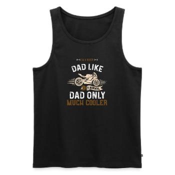 Je suis un père motard comme un papa normal... - Débardeur bio Premium Homme - noir - Devant - Michal (187cm)