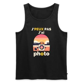 J'peux Pas, J'ai Photo - Débardeur bio Premium Homme - noir - Devant - Michal (187cm)