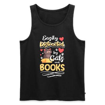 Cats Kitten Master - Men's Premium Organic Tank Top - black - Front - Michal (187cm)