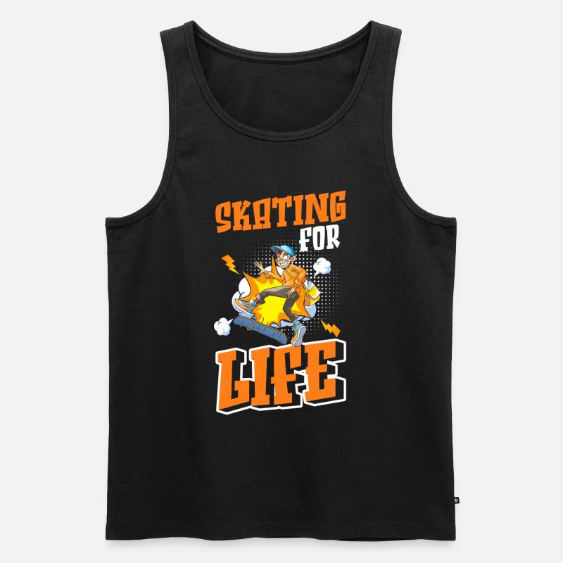 Comic Cartoon Nerd - Männer Premium Bio Tank Top - Schwarz
