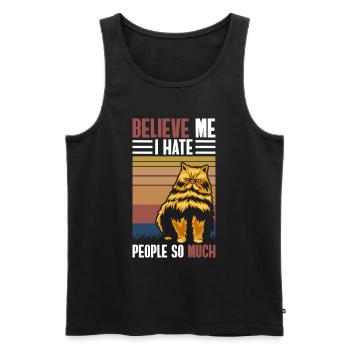 Hate Crowd Misanthrope Irony - Men's Premium Organic Tank Top - black - Front - AI Model Male 178 light (178cm)