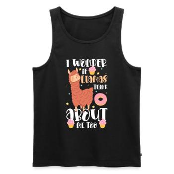 Llama Tier Weich - Männer Premium Bio Tank Top - Schwarz - Vorne - AI Model Male 178 light (178cm)