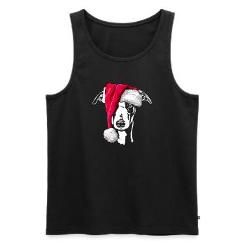 Santa WHIPPET Christmas Dogs Wilsigns - Men's Premium Organic Tank Top - black - Front - AI Model Male 178 light (178cm)