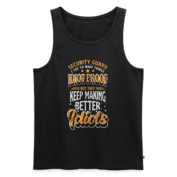 Security guard building night shift - Men's Premium Organic Tank Top - black - Front - AI Model Male 178 light (178cm)