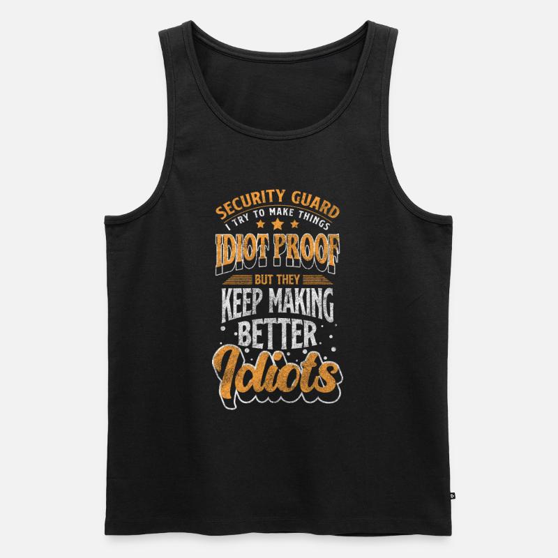 Wachmann Gebäude Nachtschicht - Männer Premium Bio Tank Top - Schwarz