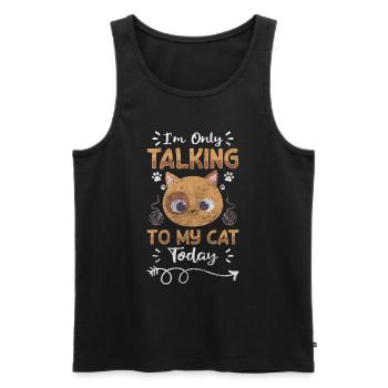Cat House Tiger Hunter Cuddle - Men's Premium Organic Tank Top - black - Front - Michal (187cm)