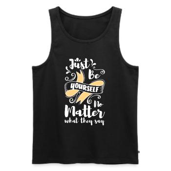 Anders Stolz Style - Männer Premium Bio Tank Top - Schwarz - Vorne - AI Model Male 178 light (178cm)
