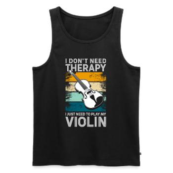 Violin Orchestra Concert - Men's Premium Organic Tank Top - black - Front - Michal (187cm)