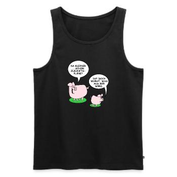 Ist Wurst | Schweine, lustige Sprüche, Fleisch - Männer Premium Bio Tank Top - Schwarz - Vorne - Michal (187cm)