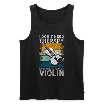 Violin player String instrument Music lessons - Men's Premium Organic Tank Top - black - Front - AI Model Male 178 light (178cm)