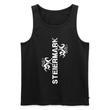 Steiermark - Männer Premium Bio Tank Top - Schwarz - Vorne - Michal (187cm)