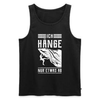 Ich hänge nur etwas ab - Männer Premium Bio Tank Top - Schwarz - Vorne - Michal (187cm)