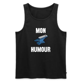 mon humour - Débardeur bio Premium Homme - noir - Devant - Michal (187cm)