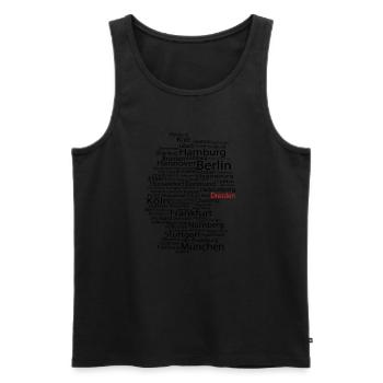 Dresden wordcloud - Männer Premium Bio Tank Top - Schwarz - Vorne - Michal (187cm)