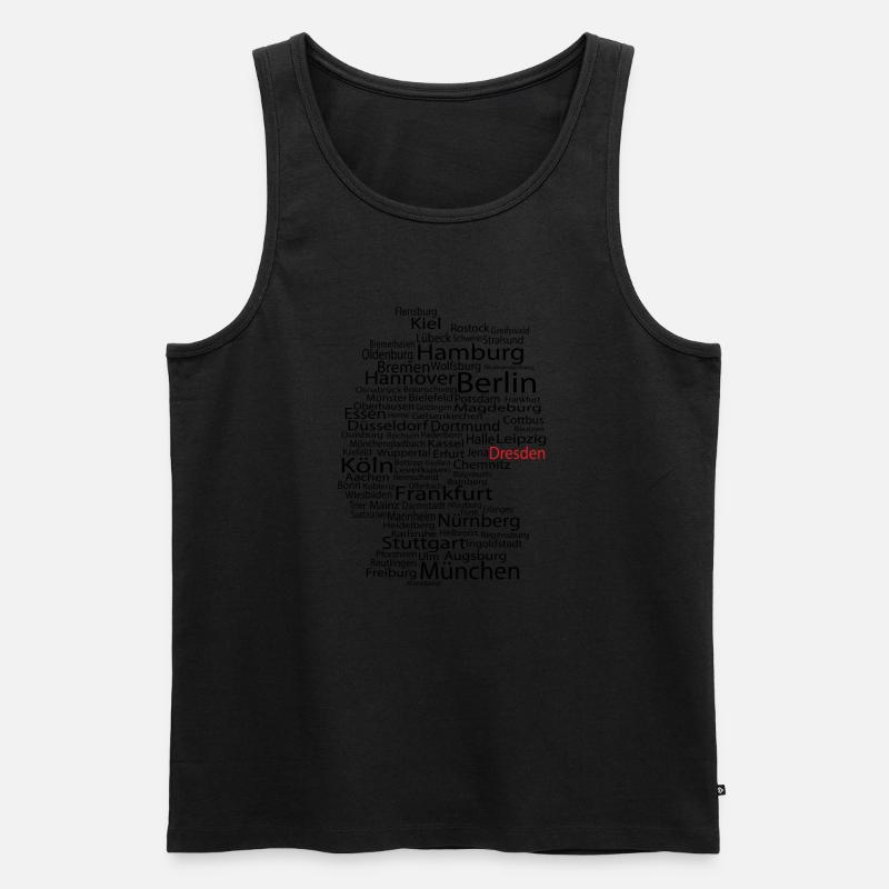 Dresden wordcloud - Männer Premium Bio Tank Top - Schwarz