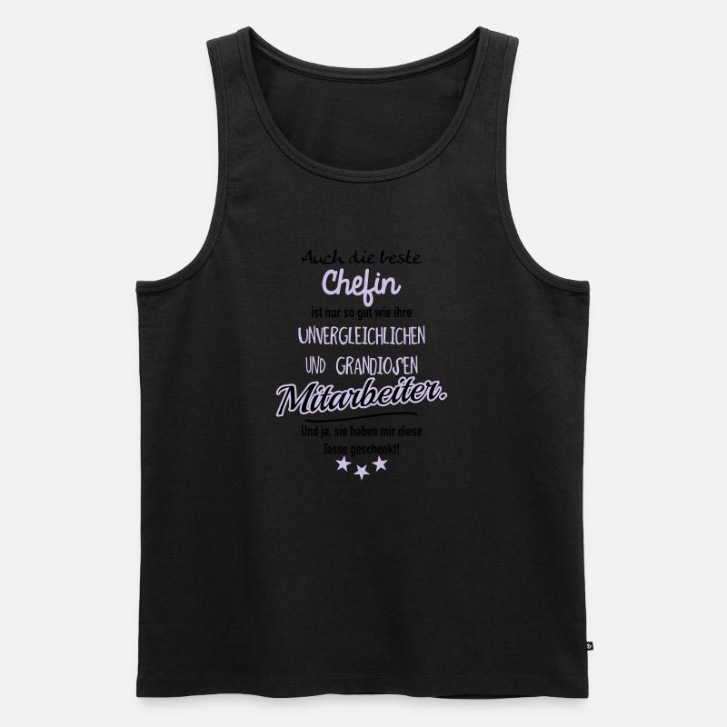 Beste Chefin Tasse - Männer Premium Bio Tank Top - Schwarz