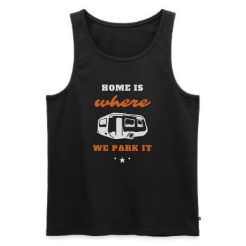 Home is where we Park it! Camper Shirt - Men's Premium Organic Tank Top - black - Front - Michal (187cm)