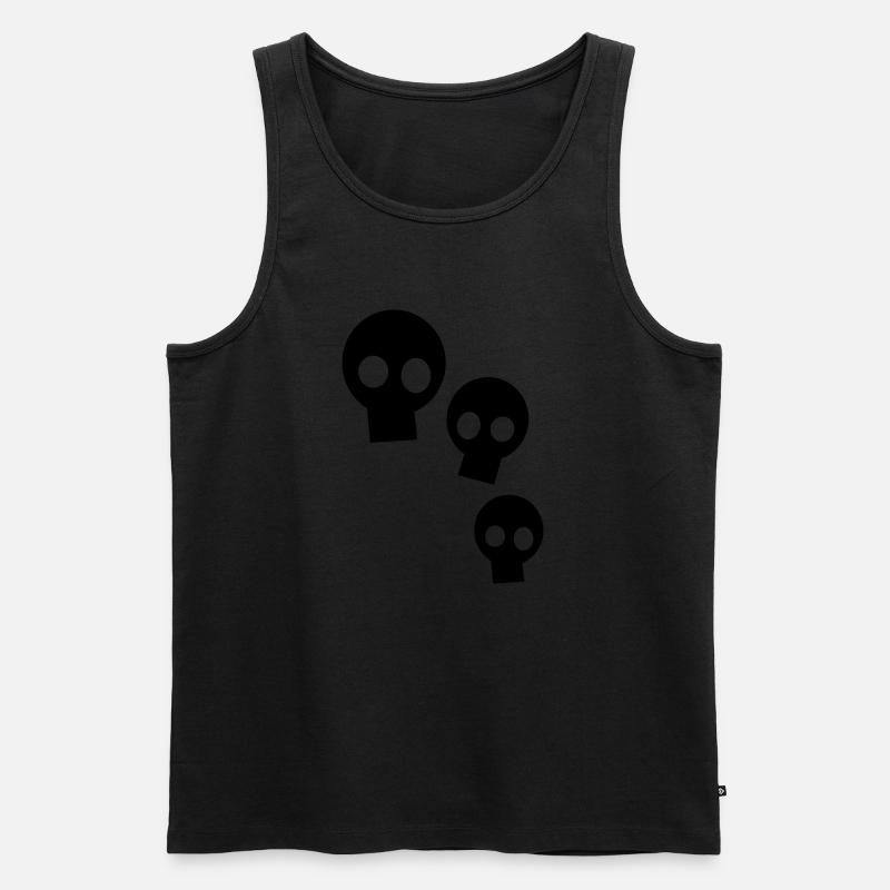 Three Skulls - Männer Premium Bio Tank Top - Schwarz