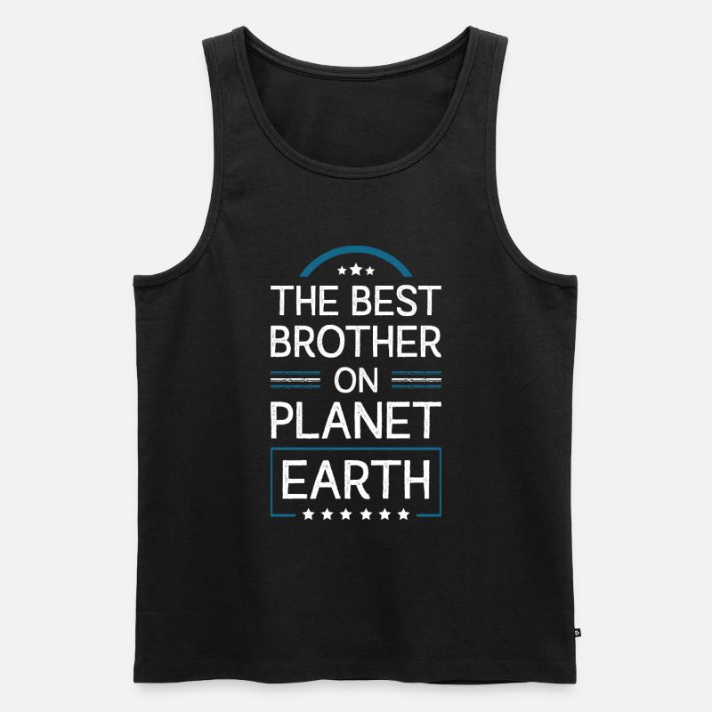 Bester Bruder Spruch - Männer Premium Bio Tank Top - Schwarz