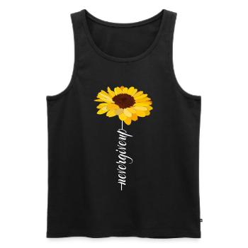 never give up - Men's Premium Organic Tank Top - black - Front - AI Model Male 178 light (178cm)