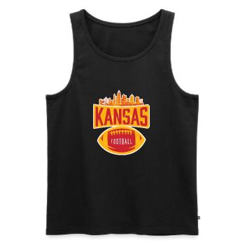 Kansas Football Skyline Emblem - Männer Premium Bio Tank Top - Schwarz - Vorne - AI Model Male 178 light (178cm)