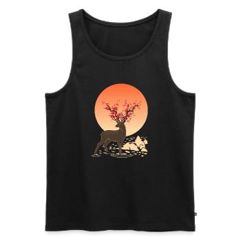 | de cerf Protéger les cerfs Sika - Débardeur bio Premium Homme - noir - Devant - AI Model Male 178 light (178cm)