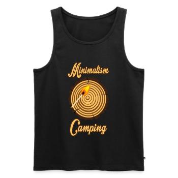 Camping Minimal - Männer Premium Bio Tank Top - Schwarz - Vorne - AI Model Male 178 light (178cm)