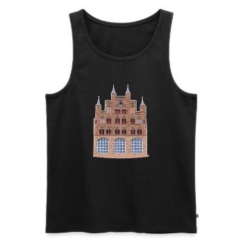 Stralsund Wolflamshaus ohne Text, Zeichnung Ostsee - Männer Premium Bio Tank Top - Schwarz - Vorne - AI Model Male 178 light (178cm)