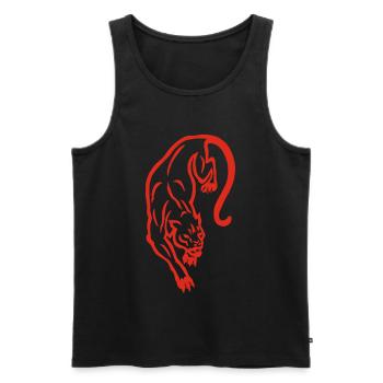 Red Panther Silhouette - Männer Premium Bio Tank Top - Schwarz - Vorne - AI Model Male 178 light (178cm)