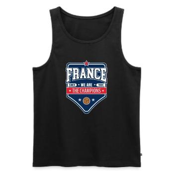 Französischer Fußballmeister | Neuer Emblem-Stil - Männer Premium Bio Tank Top - Schwarz - Vorne - AI Model Male 178 light (178cm)
