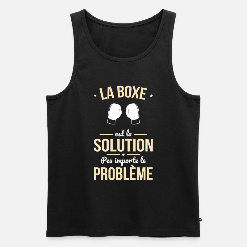 La boxe est la solution peu importe le problème - Débardeur bio Premium Homme - noir