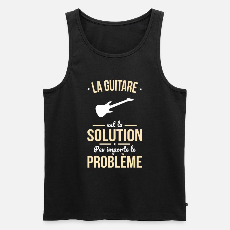 La guitare est la solution peu importe le problème - Débardeur bio Premium Homme - noir