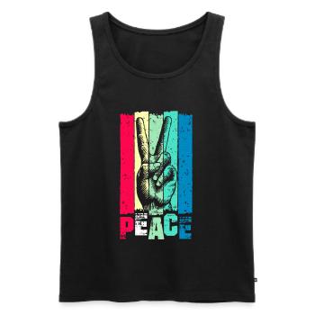 Peace - Peace Sign - Peace Movement - Peace - Men's Premium Organic Tank Top - black - Front - AI Model Male 178 light (178cm)