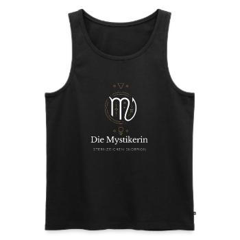 Die Mystikerin Virgo Logo - Männer Premium Bio Tank Top - Schwarz - Vorne - AI Model Male 178 light (178cm)