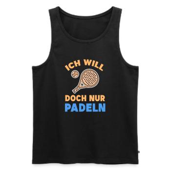 Déclaration du tournoi de raquette du joueur Balles de sport - Débardeur bio Premium Homme - noir - Devant - Michal (187cm)