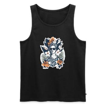 Mein bestes Leben - Männer Premium Bio Tank Top - Schwarz - Vorne - AI Model Male 178 light (178cm)