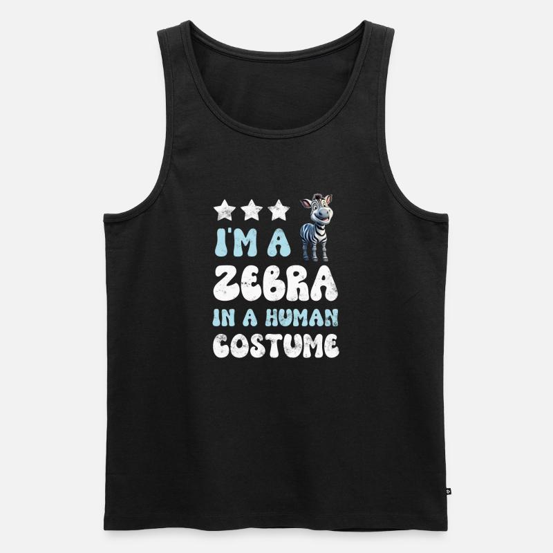Zebra - Männer Premium Bio Tank Top - Schwarz