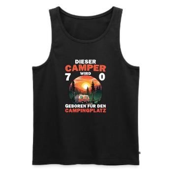 Lustiger Camper 70 Geburtstag Camping Spruch - Männer Premium Bio Tank Top - Schwarz - Vorne - Michal (187cm)
