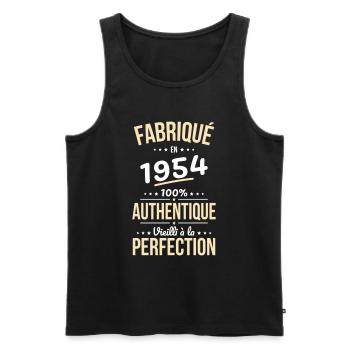 Anniversaire 70 ans - Fabriqué en 1954 - Débardeur bio Premium Homme - noir - Devant - Michal (187cm)